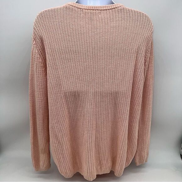 Banana Republic Factory Women's 100% Cotton Fisherman Knit Sweater is Pink-Sz-XS - Picture 6 of 10